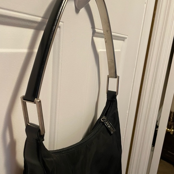 Auth RARE PRADA vintage Tessuto Black leather trim Shoulder Bag with COA clean! - Picture 13 of 17